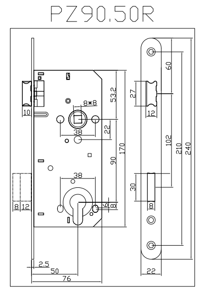PZ90.50R Porta Lock